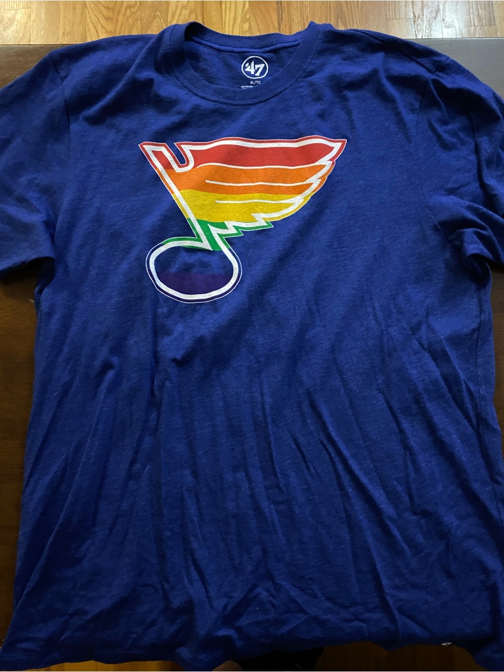 47 Men’s Navy Blue Tee with Rainbow Music Note Logo